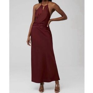 NWT Significant Other Alix Dress In Sangria Halter Open Back Maxi Women’s Sz 6